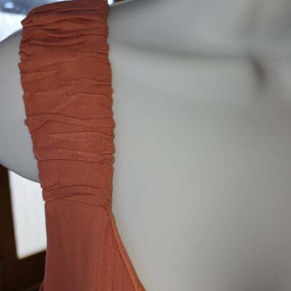 Polagram Lightweight Wide Leg Tank Jumpsuit Terracotta   2X - Picture 8 of 13